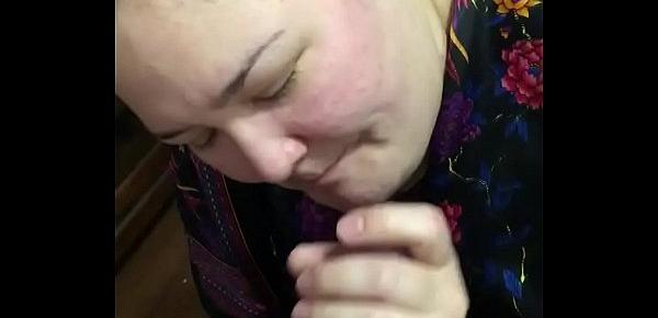  Bbw trying to eat the biggest dick she has ever had (fail)